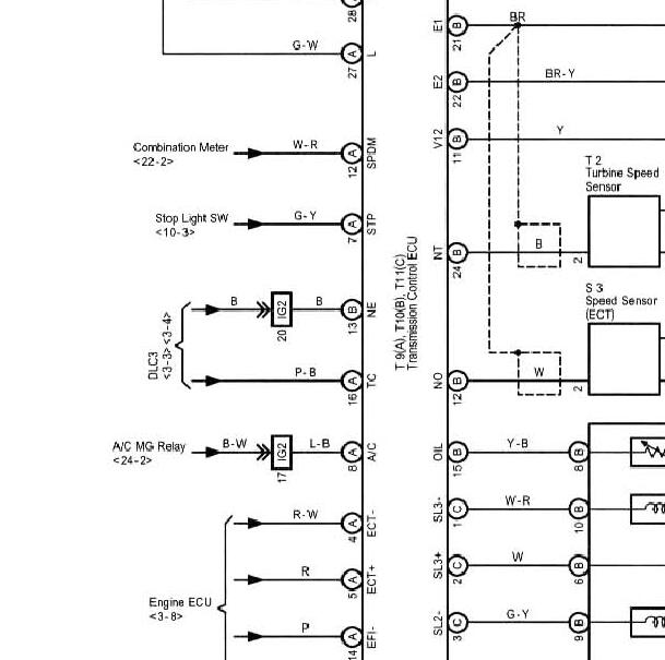 2003-2007年丰田威驰变速箱通讯电路图