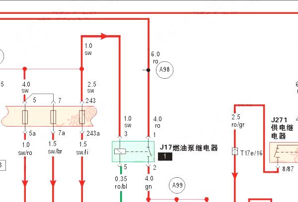 2008年奥迪A4发动机电路图