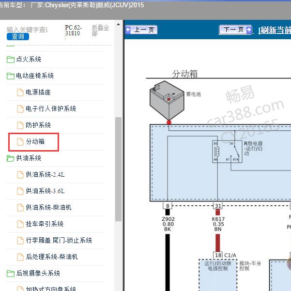 2015年Chrysler(克莱斯勒)-酷威(JCUV) 分动箱电路图