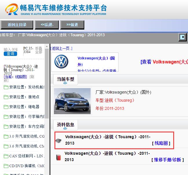2012年大众途锐全车电路图