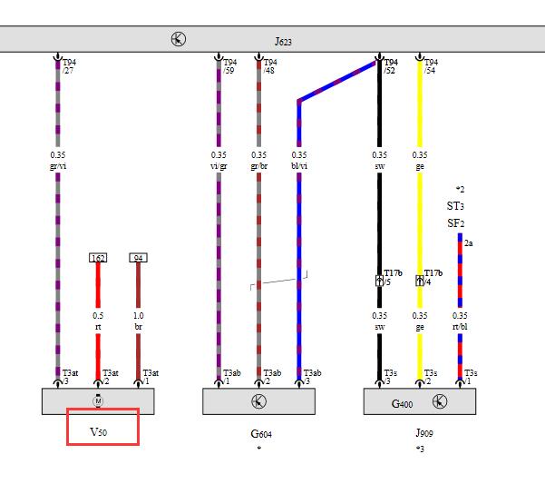 2015年奥迪A6L辅助水泵电路图