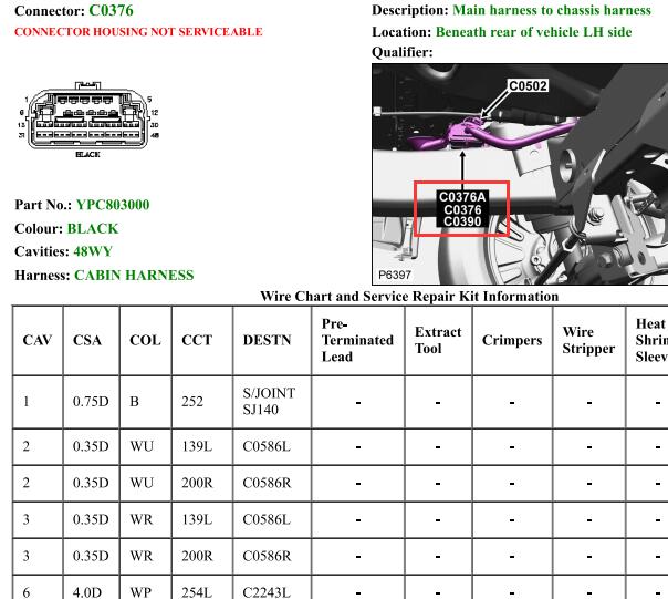2011年路虎发现4  C0376插头位置