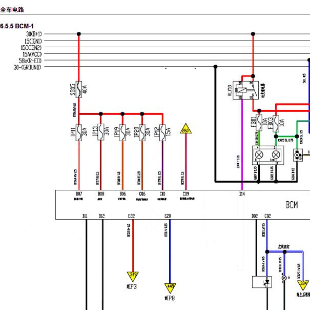 2017年众泰Z300 BCM电路图