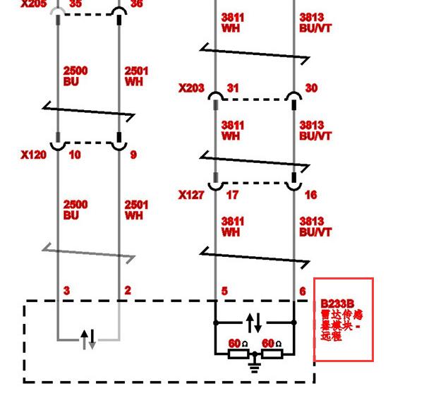 2020年别克GL8远程雷达传感器电路图