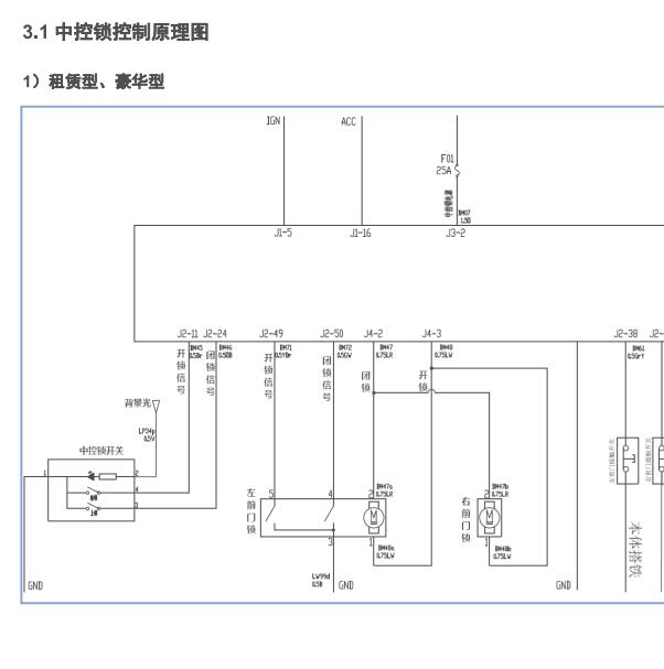2016-2017年奇瑞EQ1 中控锁控制电路图.