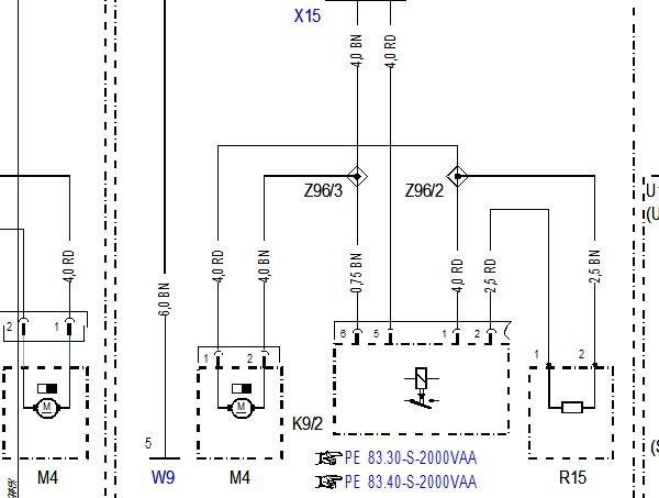 2004年奔驰唯雅诺风扇继电器电路图