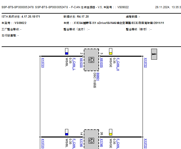 2011年宝马X1网络通讯和门锁电路图