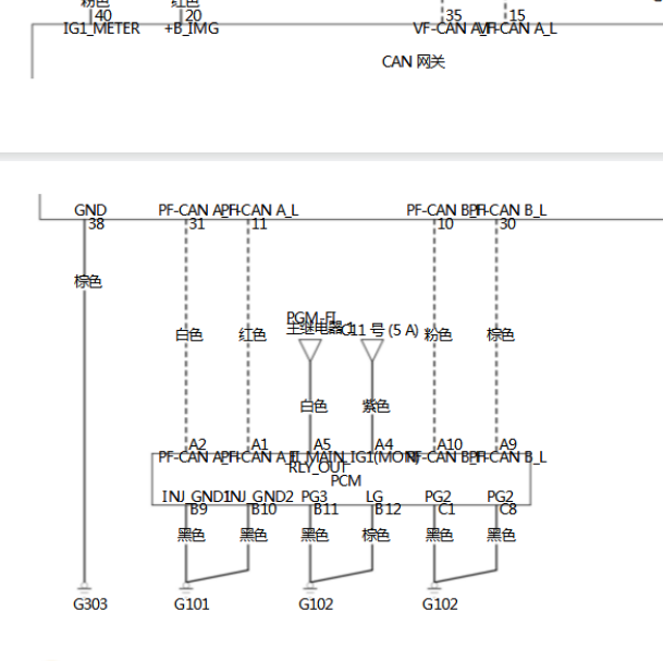 2024年本田CRV网关到发动机电脑电路图