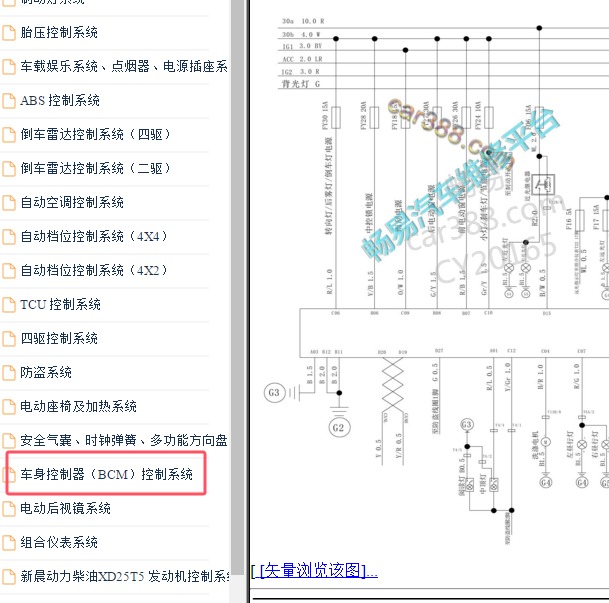 2017年黄海N3车身电脑电路图