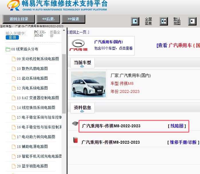 2023年广汽传祺M8电路图