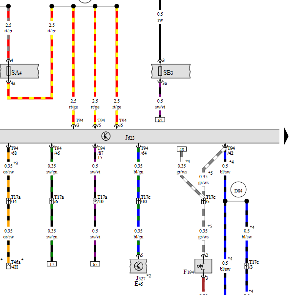 2010年奥迪A6L发动机电路图