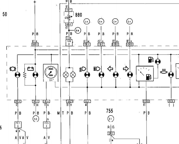 1996-2000年雪铁龙富康仪表电路图