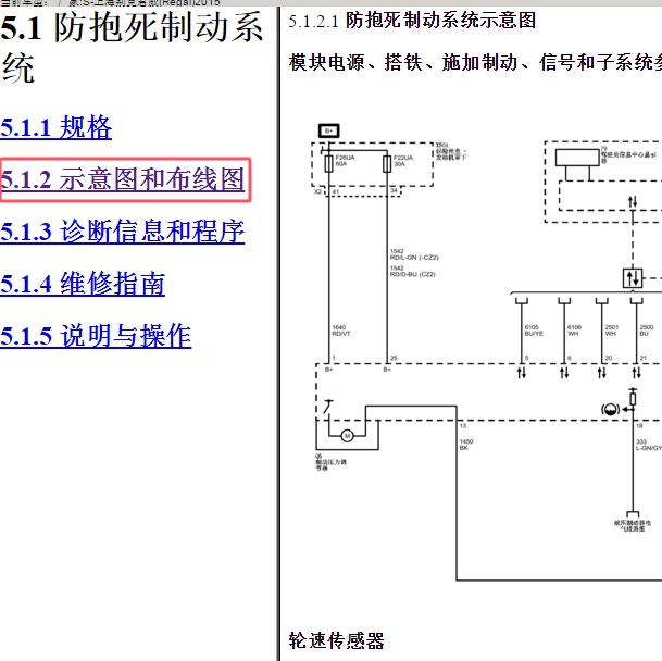 2015年别克君威ABS电路图