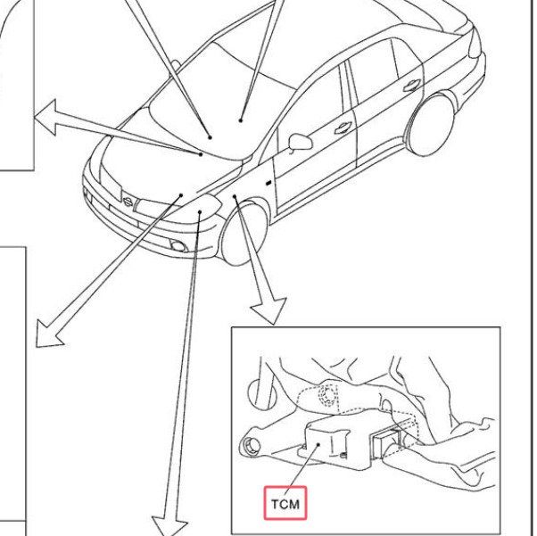 2005年日产颐达变速箱模块安装位置