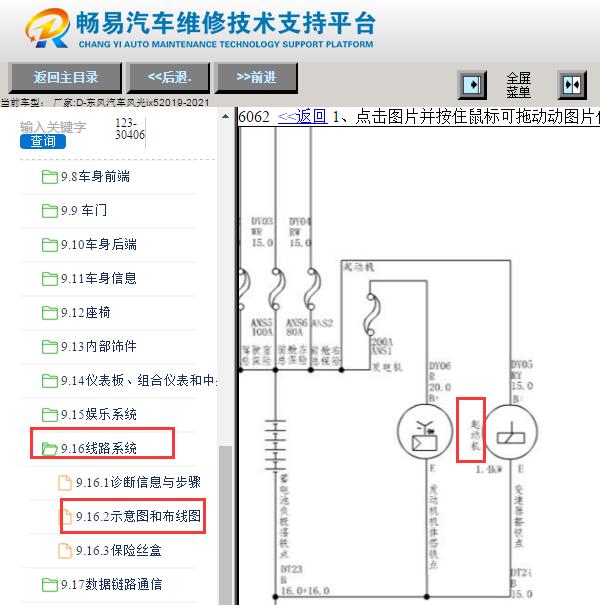 2019-2021年东风风光IX5启动机电路图