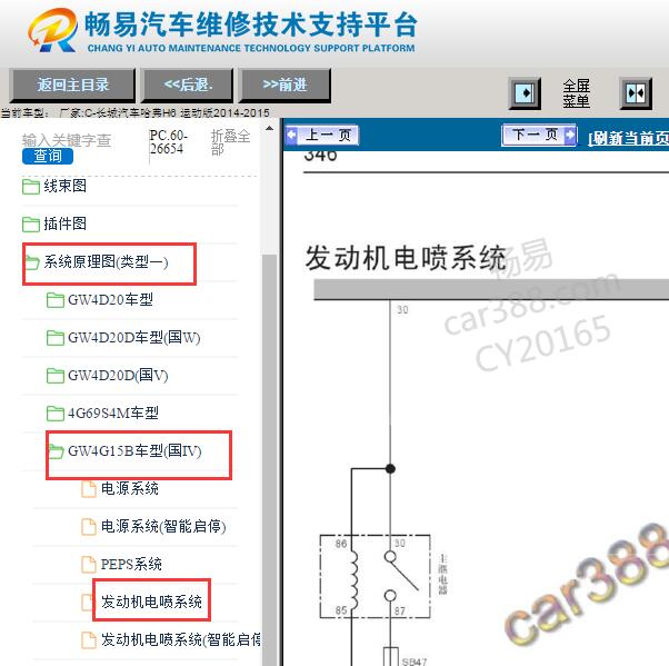 2014年长城哈弗H6发动机电路图