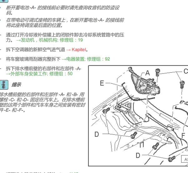 2015年奥迪Q7空调面板拆装资料
