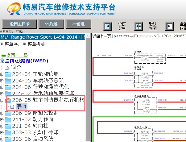 2014年路虎揽胜运动版电子手刹电路图