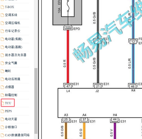 2018年江淮瑞风S3变速箱电路图