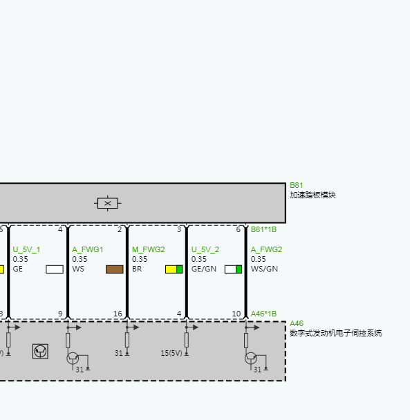 2023年宝马M3油门踏板电路图.