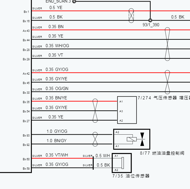 2019年沃尔沃S90燃油油位传感器电路图.