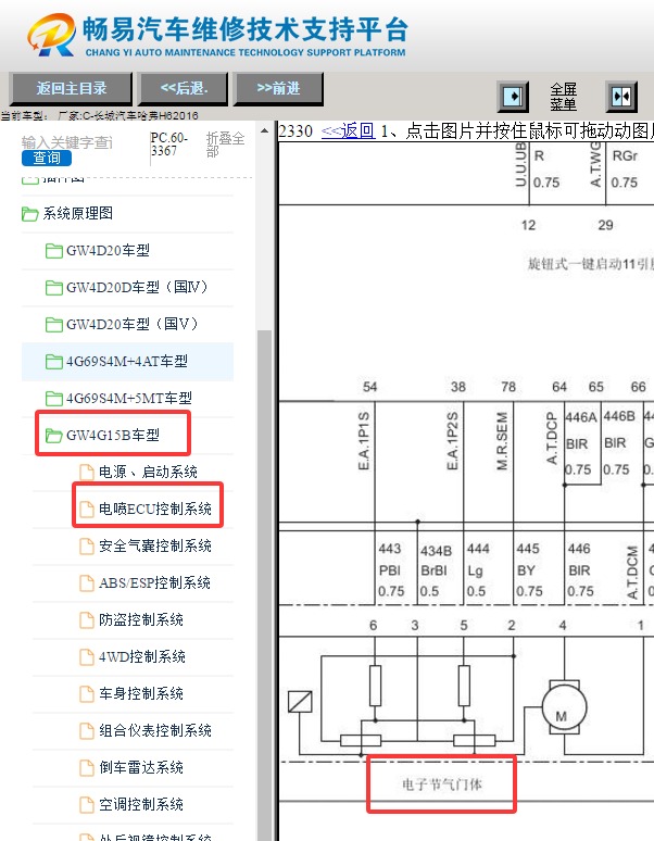 16年哈弗H6节气门线路图