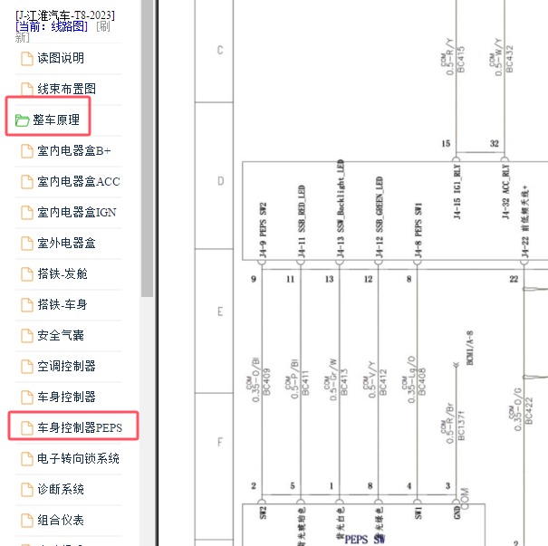 2023年江淮帅铃T8智能钥匙系统电路图