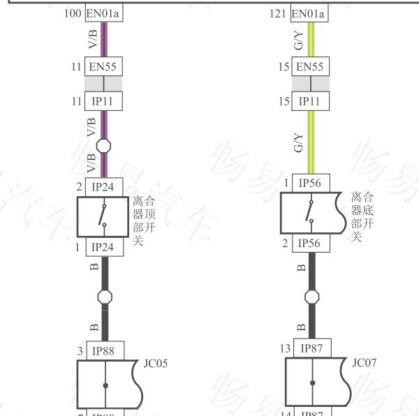 2019年吉利帝豪离合踏板开关电路图