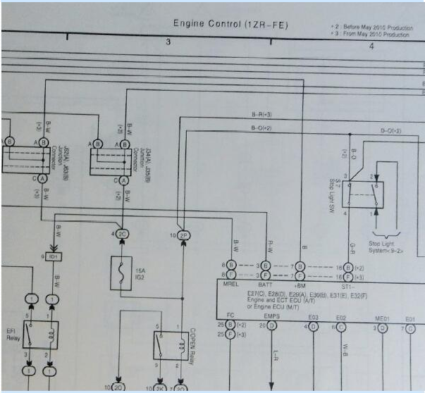 2012年丰田花冠1.6发动机电路图