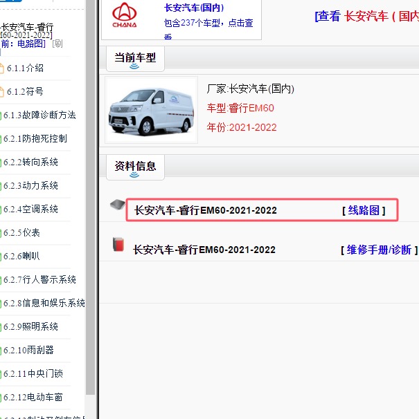 2021-2022年长安睿行EM60全车电路图