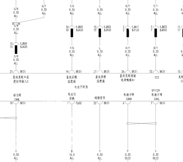 2021年比亚迪秦PRO EV 动力电池电路图