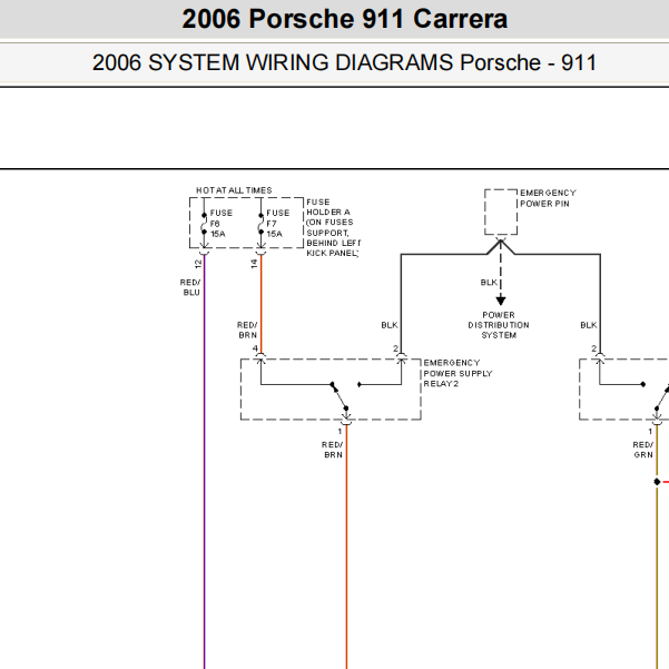 2006年保时捷911 灯光电路图