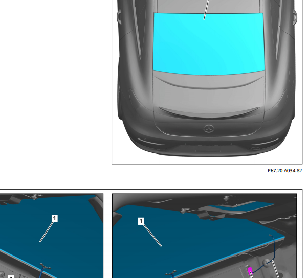 2022年奔驰EQE350 后玻璃维修手册