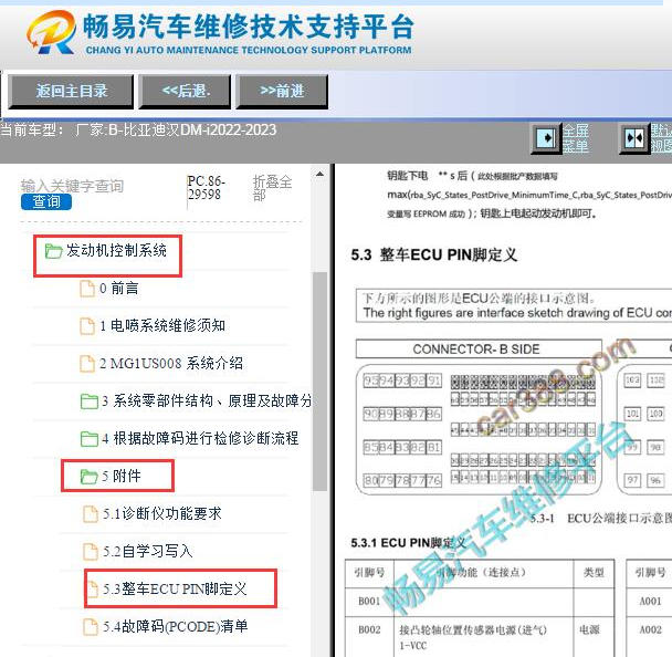 2022-2023年比亚迪汉DMi BYD476ZQC发动机针脚定义