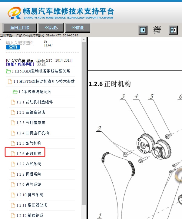 14年长安致尚XT正时资料
