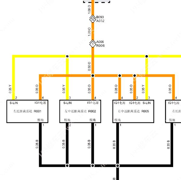 2023年福田火星7倒车雷达电路图