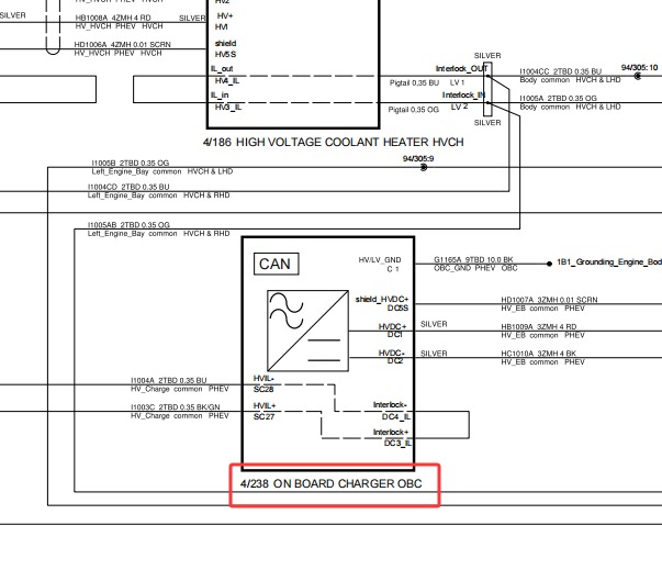 2018年领克01 PHEV 充电机电路图