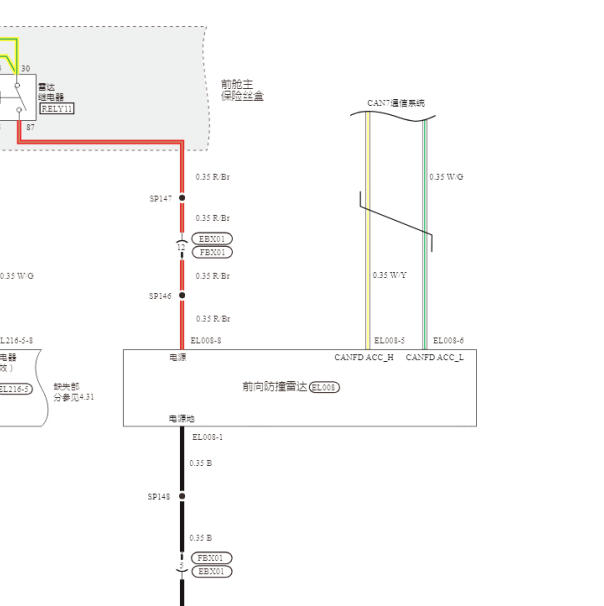 2024年零跑C10前雷达电路图