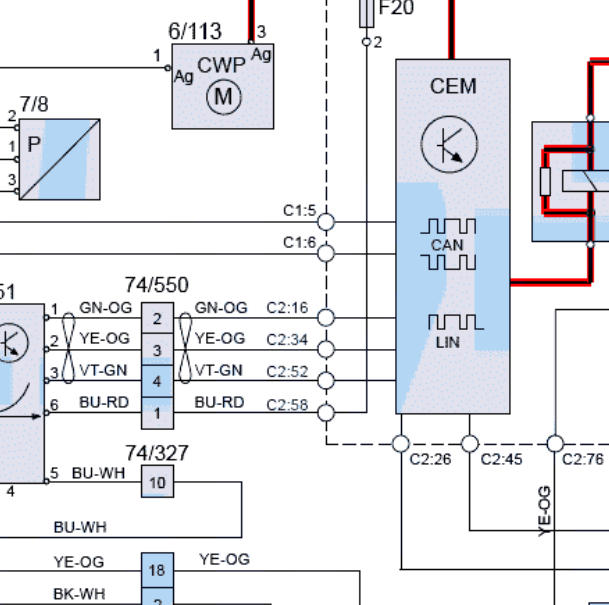2015年沃尔沃S60L电子水泵电路图