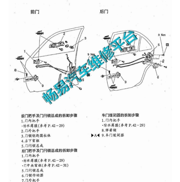 2011年东南菱悦V3门锁拆装