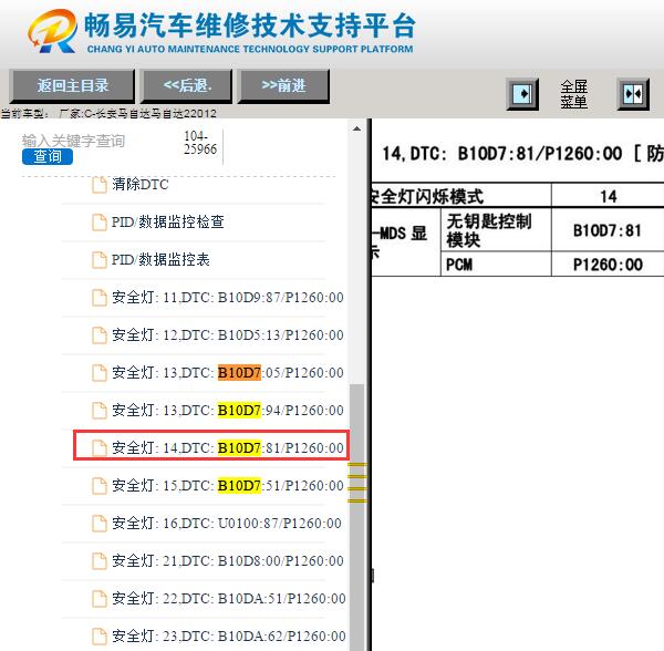 2012年马自达2 B10D7：81故障码资料
