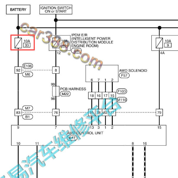 2017年英菲尼迪Q70 ETS保险电路图