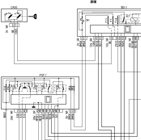 2017年东风雪铁龙C5 雨刮电路图