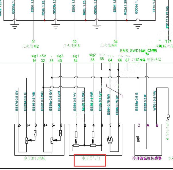 2021年金杯金海狮发动机节气门电路图