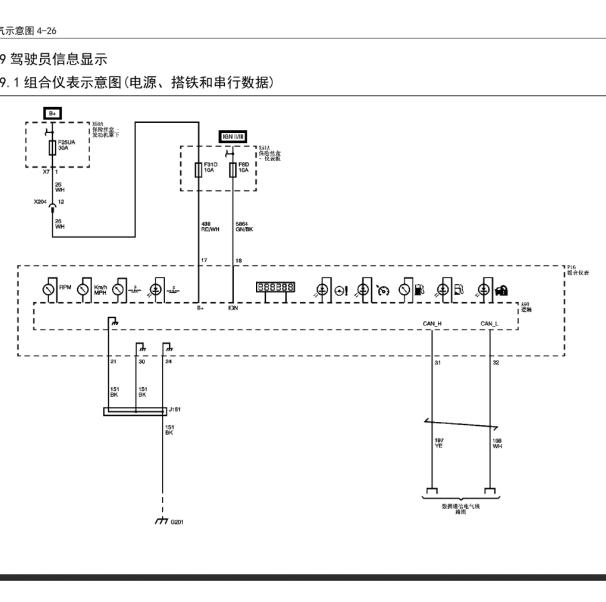 2015年五菱宝骏560仪表电路图