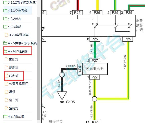2019-2020年长安星卡闪光继电器电路图