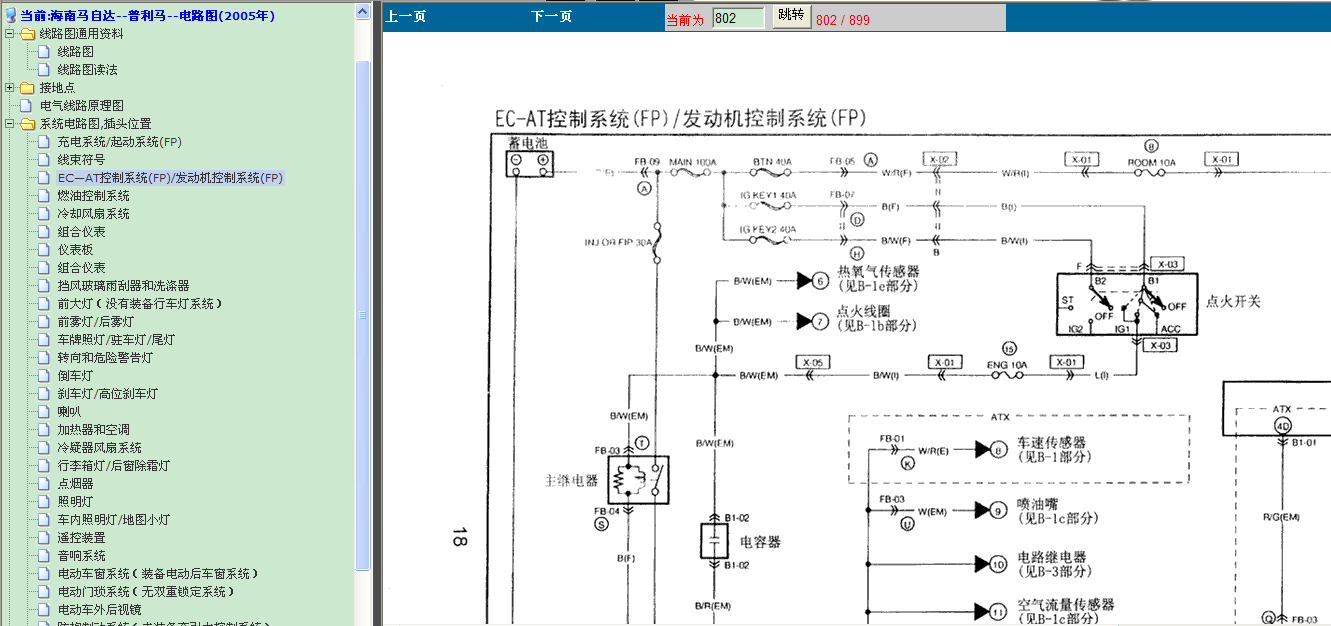 2004年海南马自达普力马05年发动机电路图