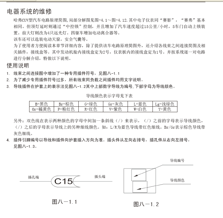 12年长城哈弗H3车身电器维修手册