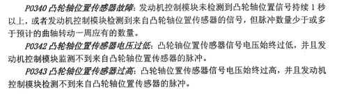 11年P0343故障码含义