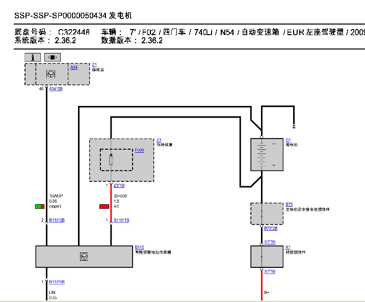 09年宝马740LI发动机电路